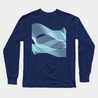 Geometric blue modern lineart minimal Long Sleeve T-Shirt